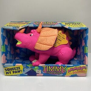 Trendmasters Triceratops Dinosaur Nylon Plush Vintage 1993 In‎ Box Untested
